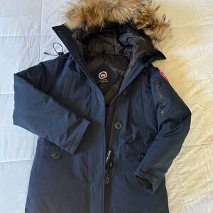 Canada Goose Navy Puffer with Fur Hood